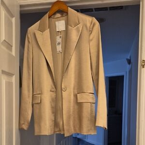NWT Mango Silky Beige Blazer